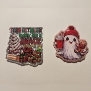 Acrylic‎ Flatback Christmas Snack Cake Xmas Focal Bead Badge Charms Keychain